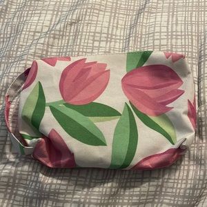 FREE when bundled*** Clinique pink and green floral makeup cosmetic bag